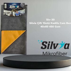 GT CAR CARE Silvia Çift Yönlü Kadife Cam Bezi 40x60 cm 450 GSM – İki farklı yüzeyde kullanılabilen mikrofiber cam temizleme bezi